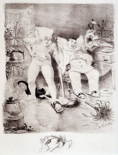 怠惰 - ドローイング by Willette 作： Adolphe Leon Willette
