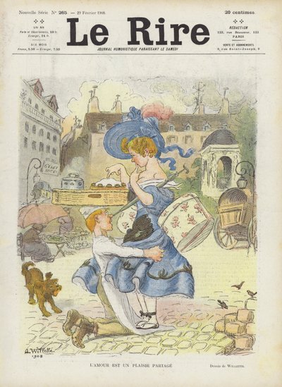 愛は分かち合う喜びです。ル・リールのイラスト 作： Adolphe Leon Willette