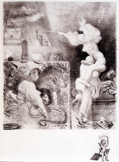 Lust - Drawing by Willette 作： Adolphe Leon Willette