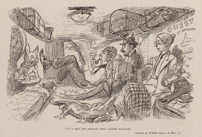 イギリス人だけが旅の仕方を知っている（リトグラフ） 作： Adolphe Leon Willette