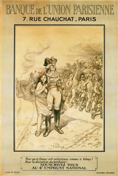 Valmy！でのようにフランスが勝利するように、1918年にパリユニオン大聖堂の広告 作： Adolphe Leon Willette