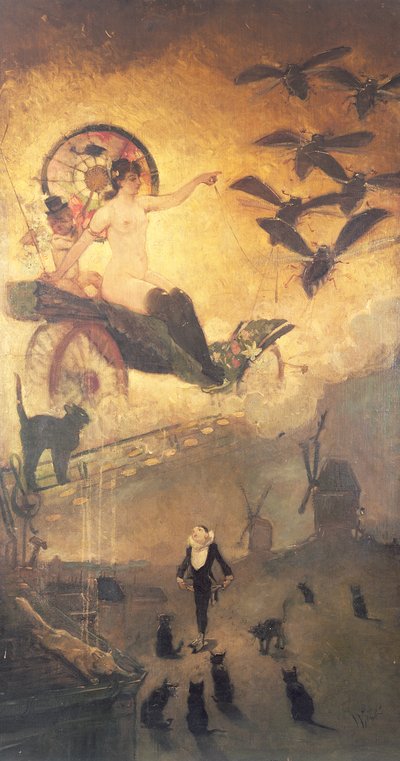 黒猫 作： Adolphe Leon Willette