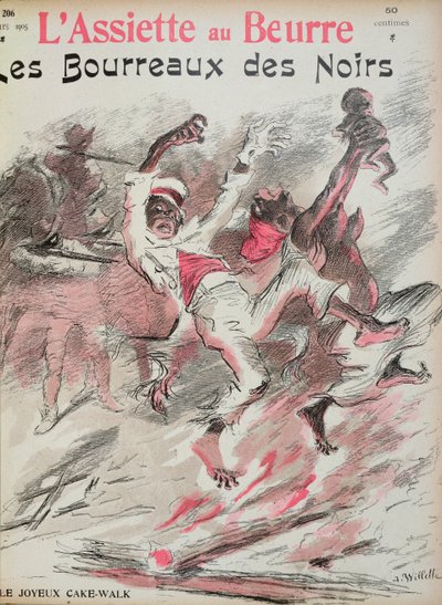 黒人の死刑執行人、「L&39;Assiette au Beurre」の表紙、1905 作： Adolphe Leon Willette