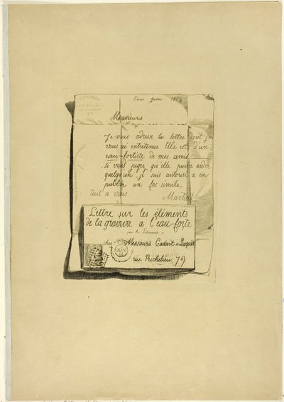 エッチングの要素に関する手紙 作： Adolphe Martial Potemont