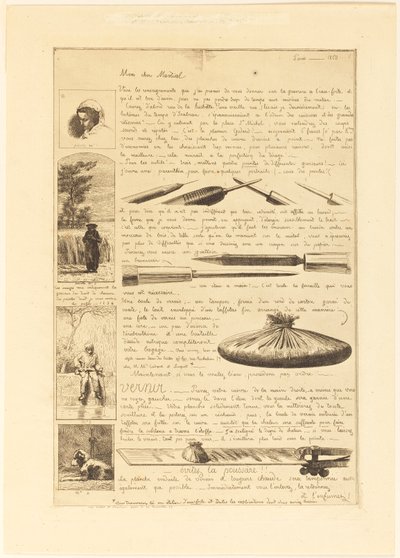 エッチングの要素に関する手紙、1 ページ 作： Adolphe Martial Potemont