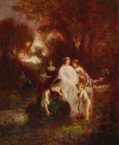 森の中の人物 作： Adolphe Monticelli