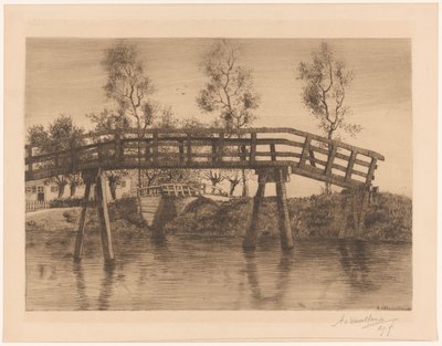 橋 ブリッジ (II) (オブジェクトのタイトル) 作： Adolphe P.H J. van Weezel Errens (signed by artist)