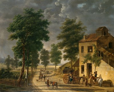 The Coeur Volant Coaching Inn at Louveciennes、1867 作： Adolphe Roehn
