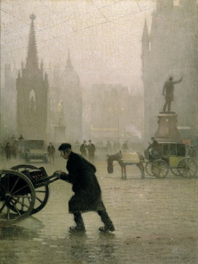 マンチェスター、アルバート・スクエア 作： Adolphe Valette