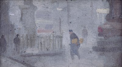 像の台座のための習作、アルバート・スクエア、1910年頃（油彩・板） 作： Adolphe Valette