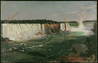 1870年夏のナイアガラの滝（キャンバスに油彩と樹脂釉） 作： Adolphe Vogt
