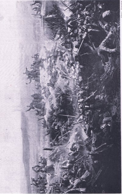 フランスによるマラコフの占領、イギリスの陸と海の戦いのイラスト、1915 作： Adolphe Yvon