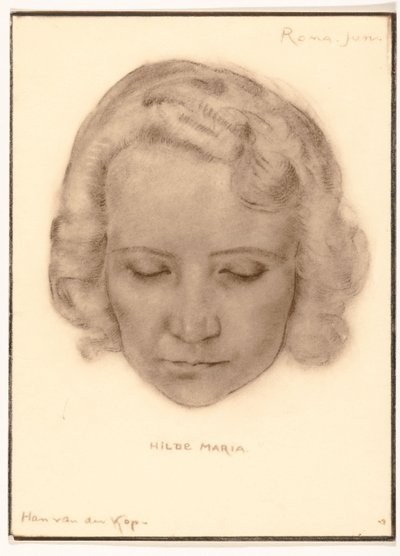 ハン・ファン・デル・コップによるヒルデ・マリアの肖像画の複製写真 作： Adriaan Bijl (attributed to)