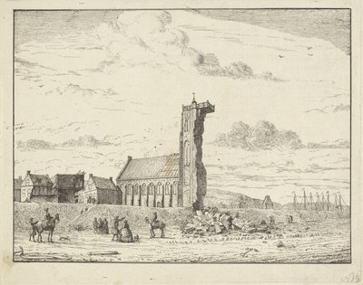 エグモンド・アーン・ゼーの倒壊した塔、1741年 作： Adriaan Spinder