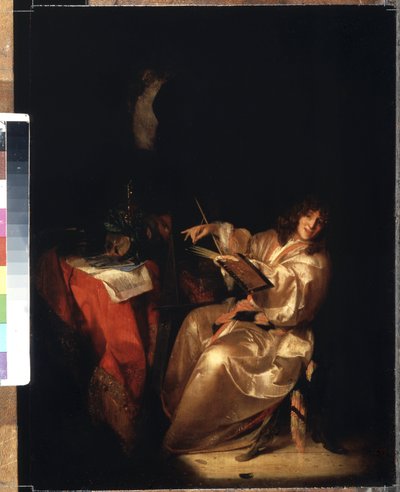 自画像。 Adriaen van der Werff (1659-1722) による絵画。 木に油彩、38.5 x 29 cm 作： Adriaan van der Werff