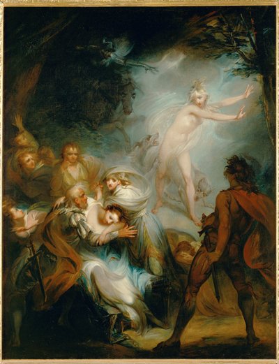 ボッカス以後の「魅惑の森」：ナスタージオ・デッリ・オネスティの物語。 作： Adriaan van der Werff