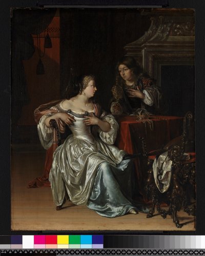 ギスモンドにギスカードの心をゴールデンカップで贈るタンクレドの召使い、1675年 作： Adriaan van der Werff