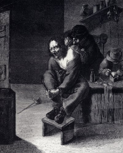 外科手術 アドリアン・ブラウワー（1608年生まれ）の絵画に基づくエングレービング 17世紀 作： Adriaen (after) Brouwer