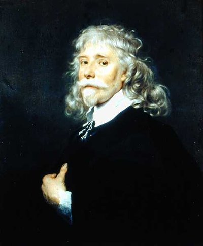 白髪の男の肖像」（油彩・キャンバス） 作： Adriaen (attr.to) Hanneman