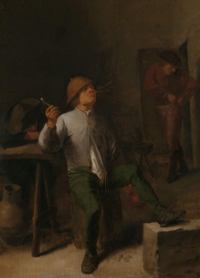 スモーカー 居酒屋で喫煙する男性 作： Adriaen Brouwer (attributed to)