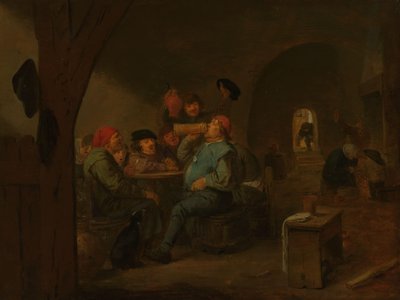 居酒屋での飲み会 作： Adriaen Brouwer (manner of)