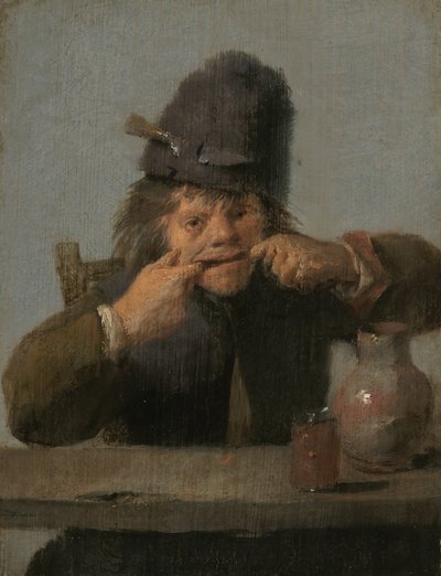 顔を作る若者 作： Adriaen Brouwer