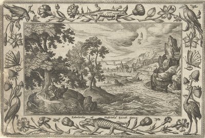 パトモス島の使徒ヨハネ 聖書、神話、狩猟の風景（シリーズ名） 作： Adriaen Collaert