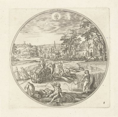 8月 Avgvstvs (オブジェクトのタイトル) The Twelve Months (シリーズタイトル) 作： Adriaen Collaert