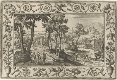 エマオの巡礼者 聖書、神話、狩猟の風景（シリーズ名） 作： Adriaen Collaert