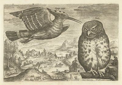 風景の中のいくつかの鳥 鳥（シリーズタイトル） Avium v​​ivae (シリーズタイトル) 作： Adriaen Collaert