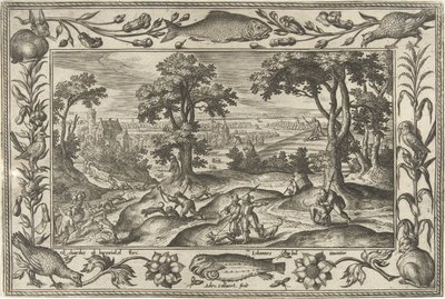 うさぎ狩り 聖書、神話、狩猟の風景（シリーズ名） 作： Adriaen Collaert