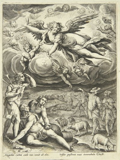 羊飼いの告知 作： Adriaen Collaert