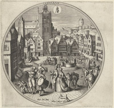 1月 Ianvarivs (オブジェクトのタイトル) The Twelve Months (シリーズタイトル) 作： Adriaen Collaert