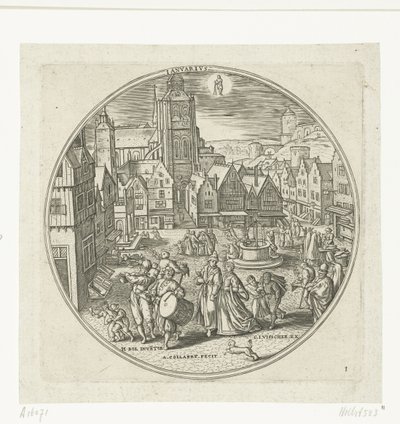 1月 Ianvarivs (オブジェクトのタイトル) The Twelve Months (シリーズタイトル) 作： Adriaen Collaert