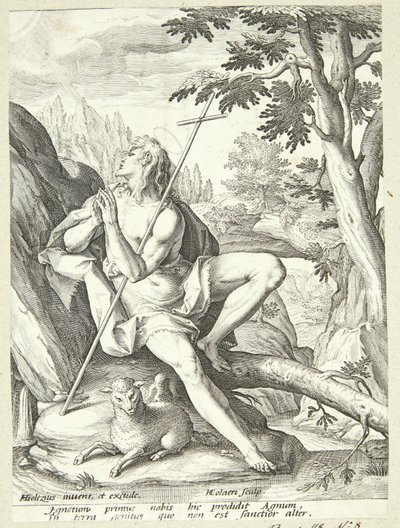 砂漠の洗礼者ヨハネ 作： Adriaen Collaert