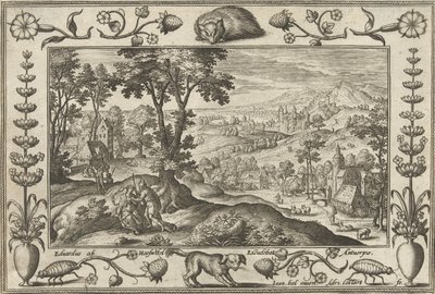 ユダとタマル 聖書、神話、狩猟の風景（シリーズ名） 作： Adriaen Collaert
