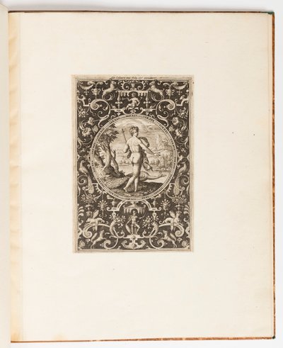 ジュノー、パリスの審判が描かれた 6 つの装飾デザインのプレート 作： Adriaen Collaert
