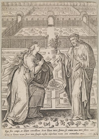 庭でのキリストと花嫁のエクレシア 作： Adriaen Collaert