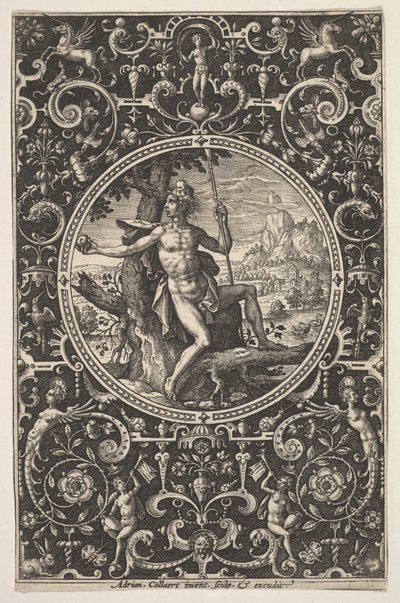 グロテスクの装飾フレームにパリ、ca。 1580-1600 作： Adriaen Collaert