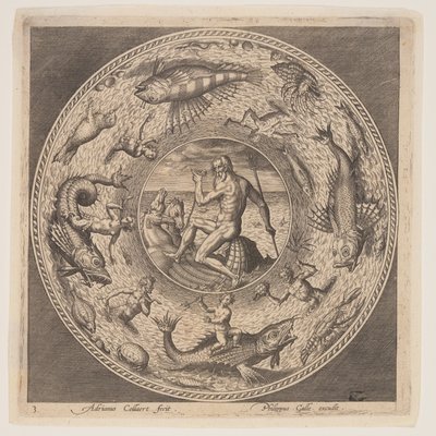 ポセイドン、皿のためのデザイン一式より（クープ財団） 作： Adriaen Collaert