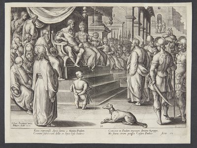 フェストゥスとアグリッパの前の聖パウロ 作： Adriaen Collaert