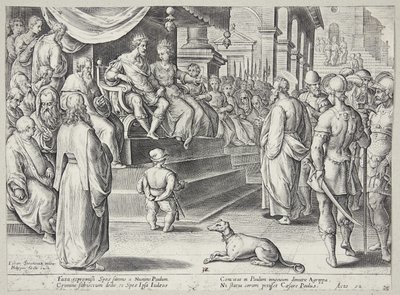 フェストゥスとアグリッパの前の聖パウロ 作： Adriaen Collaert