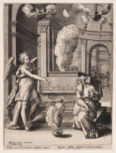 ザカリヤへのヨハネ誕生の告知 作： Adriaen Collaert