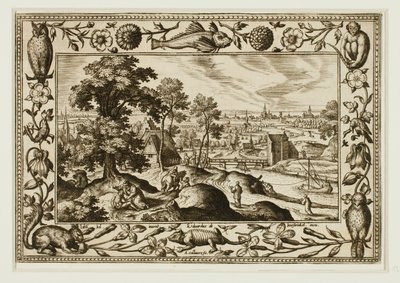 旧約聖書と新約聖書の風景画と狩猟風景画より「良きサマリア人のたとえ話 作： Adriaen Collaert