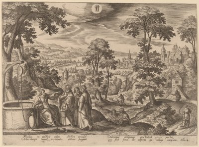 キリストとサマリアの女 作： Adriaen Collaert after Hans Bol