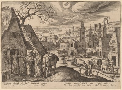 宿屋の聖母とヨセフ 作： Adriaen Collaert after Hans Bol