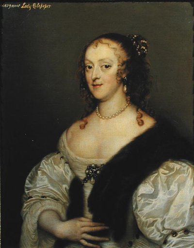 マーガレット（1635-1710）第2代コールペパー卿の妻（油彩・キャンバス） 作： Adriaen Hanneman