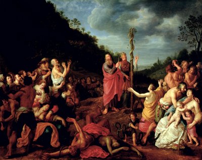 モーセと勇敢な蛇、1640 作： Adriaen I van Nieulandt