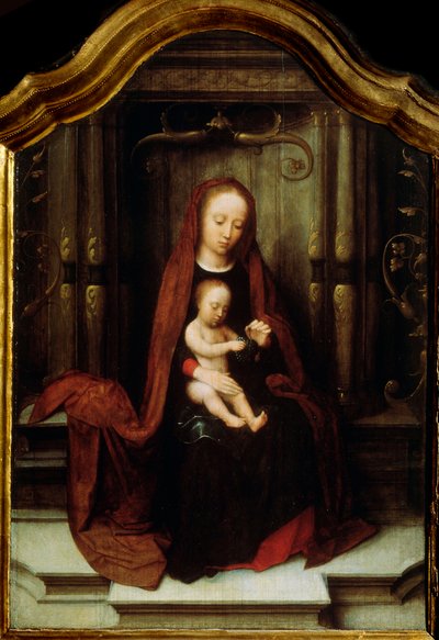 「即位した聖母子」、16世紀 作： Adriaen Isenbrandt