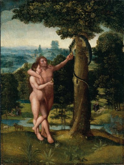 アダムとイヴ 1520年頃 樫の木に油彩 作： アドリアーン・アイゼンブラントまたはアイゼンブラント